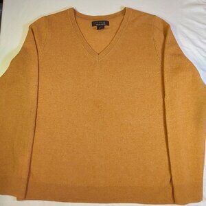 Women's Tahari Camel/Orange 100% 2-Ply Cashmere Sweater Size Large